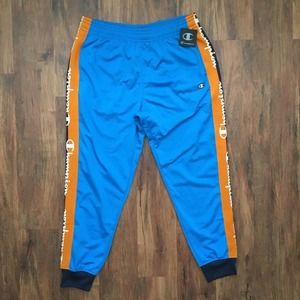 NWT CHAMPION Track Pant Joggers Vintage styling Pockets RARE Blue Orange SZ XL